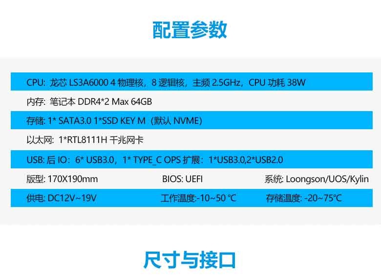 龙芯3A6000国产OPS主板M603L(图2)